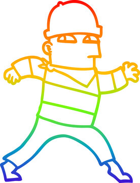recommend clip art: rainbow gradient line drawing cartoon thief