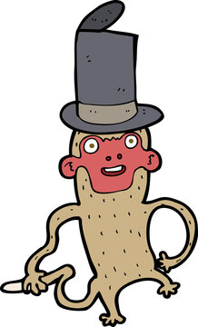cartoon monkey wearing top hat