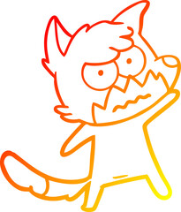 warm gradient line drawing cartoon annoyed fox