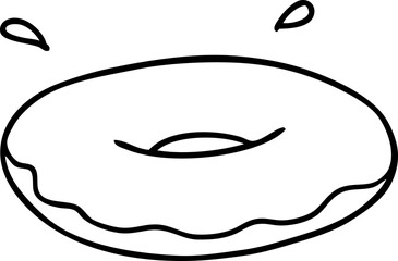 line drawing doodle of an iced ring donut