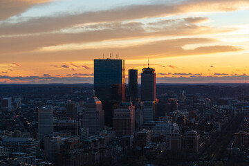 Fototapeta na wymiar Beautiful Boston Sunset 