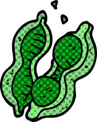 cartoon doodle peas in pod