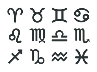 Set of astrological signs. 
