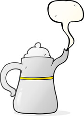 speech bubble cartoon coffee pot
