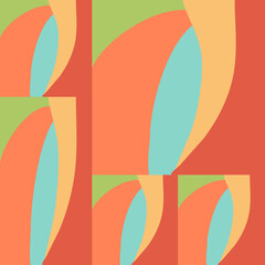 Abstract composition of geometric shapes. Rhythmic pattern based on proportions. Linear background image for wallpaper, screensaver, fabric