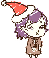 Christmas Vampire Chalk Drawing