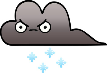 gradient shaded cartoon storm snow cloud