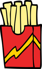 cartoon doodle fast food fries