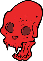 cartoon spooky vampire skull