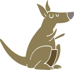 flat color style cartoon kangaroo