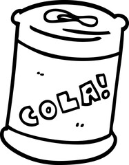 line drawing cartoon fizzy drinks can