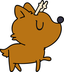 cartoon of  kawaii cute deer