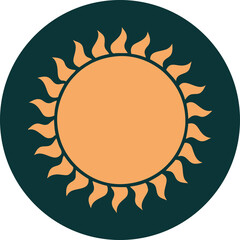 tattoo style icon of a sun