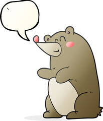 Obraz na płótnie Canvas speech bubble cartoon bear