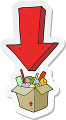 sticker of a cartoon packing to move