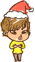 Festive Woman Chalk Drawing