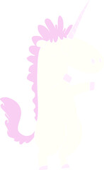 flat color style cartoon unicorn