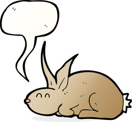 cartoon rabbit with speech bubble