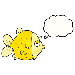 thought bubble textured cartoon funny fish