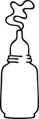 Fototapeta premium quirky line drawing cartoon glass bottled potion