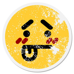 embarrassed face circular sticker
