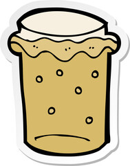 sticker of a cartoon glass of beer