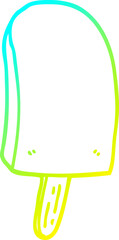 cold gradient line drawing cartoon ice lolly