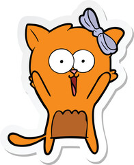sticker of a cartoon cat