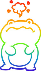 rainbow gradient line drawing funny cartoon frog