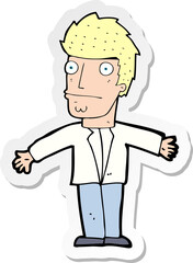 sticker of a cartoon confused man