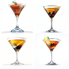 Manhattan-Cocktail/Drink – freigestellt – Generative AI