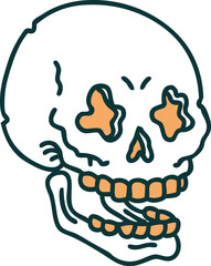 tattoo style icon of a skull