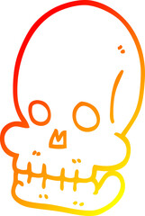 warm gradient line drawing cartoon spooky skull