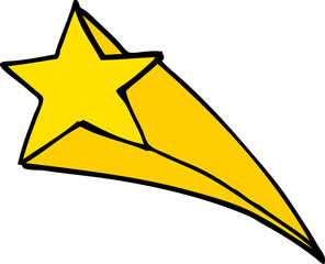 cartoon doodle shooting star