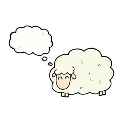 thought bubble cartoon sheep