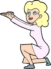 cartoon woman presentation gesture