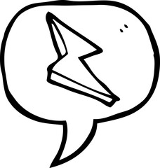 speech bubble cartoon lightning bolt doodle