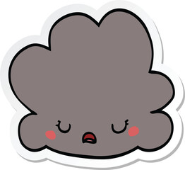 sticker of a cartoon cloud