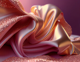 abstract background with glitter fabric waves and curves