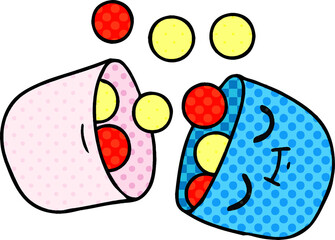 cartoon of a smiling pill