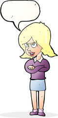 cartoon angry woman with speech bubble