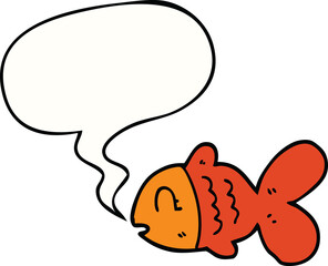 cartoon fish and speech bubble