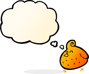 cartoon bird with thought bubble