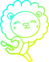 Obraz premium cold gradient line drawing cartoon lion