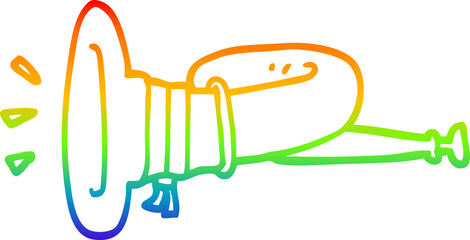 rainbow gradient line drawing cartoon curled horn instrument