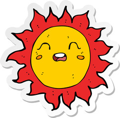 sticker of a cartoon sun