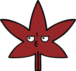 cute cartoon autumnal leaf