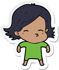 sticker of a cartoon woman