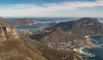 Foto auf Leinwand Hout Bay (Cape Town, South Africa), aerial view, shot from a helicopter © HandmadePictures