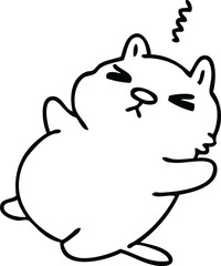 quirky line drawing cartoon cat